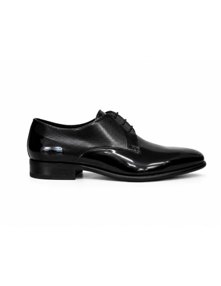 Black leather derby