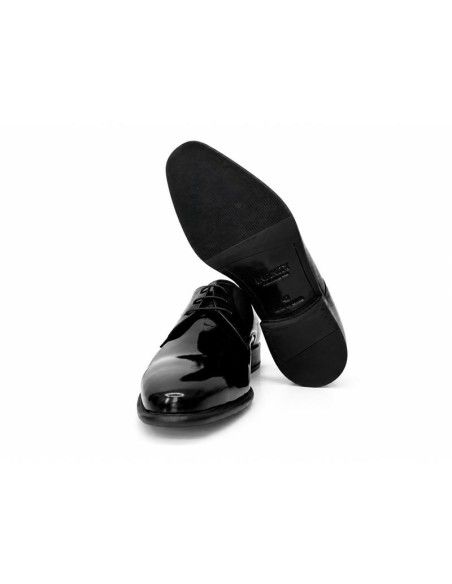 Black leather derby