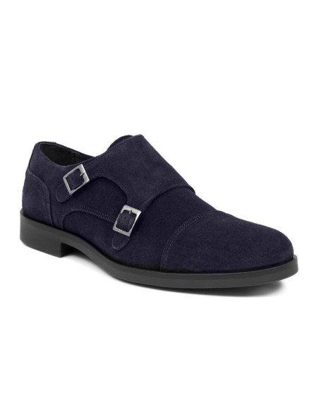 chaussure avec boucle suède bleu SIMONK-NAVY