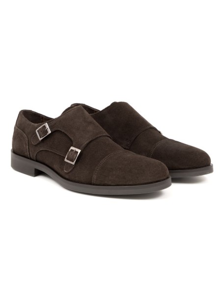 Brown suede monkstrap