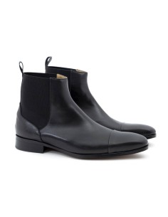 Black leather chelsea boots