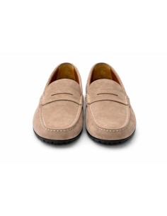 Beige suede moccasin