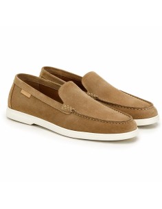 Mocasín de ante de piso antideslizante color beige