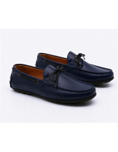 Mocassin de peau bleu NOLAVI-NAVY