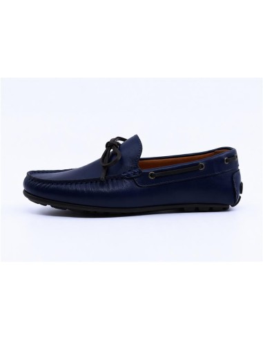 Blue leather moccasin