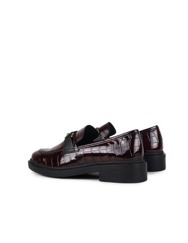 femmes mocassins de peau Bordeaux W-BILAROC-BURGUNDY