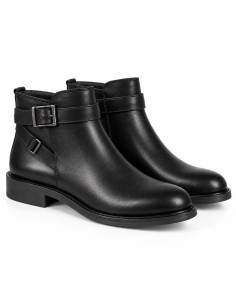 Botines de mujer de piel con hebilla color negro 2