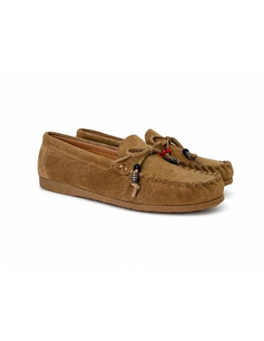 Light Brown leather women's moccasins