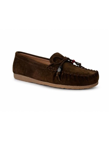 Brown leather women's moccasins