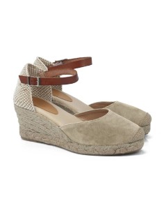 Beige suede espadrilles for women
