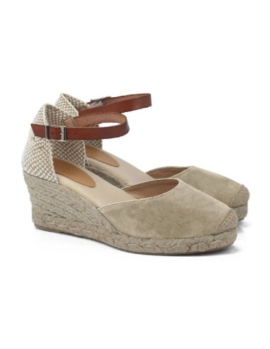 Alpargatas de mujer de ante afelpado color beige