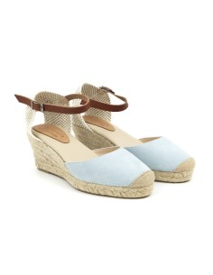 Blue suede espadrilles for women