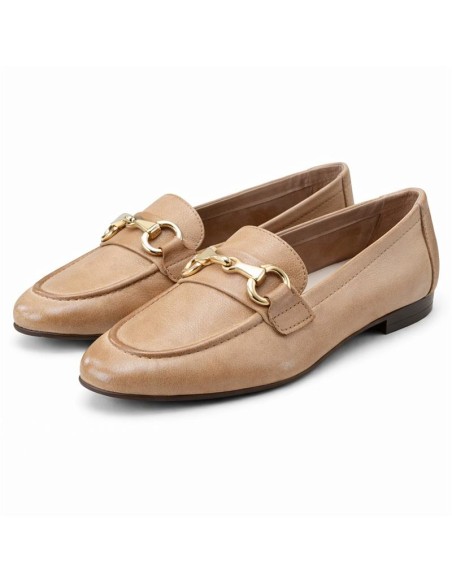 femmes mocassins de peau beige W-PEMUNA-SAND