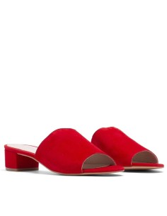 Red suede women's sandals