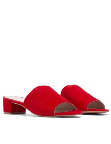 Red suede women's sandals
