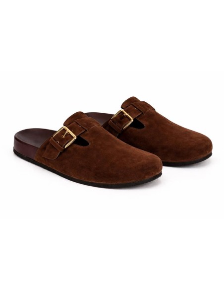 sandales femme suède marron W-SOLANTE-BROWN