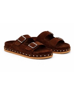 sandales femme suède marron W-SORELO-BROWN 2