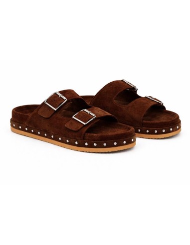 sandales femme suède marron W-SORELO-BROWN