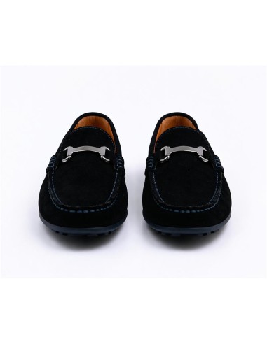 Black suede moccasin