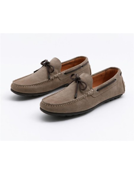 Mocassin suède beige SOLAVI-TAUPE