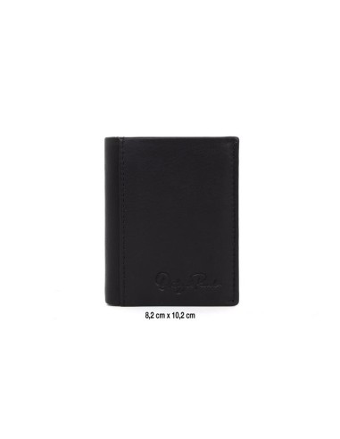 Cartera de piel cosido artesano color negro