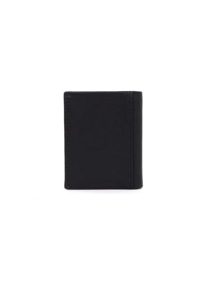 Cartera de piel cosido artesano color negro