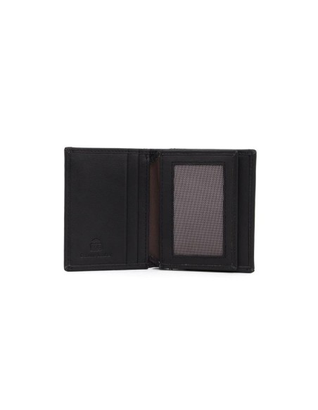 Cartera de piel cosido artesano color negro