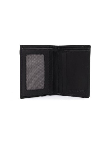 Cartera de piel cosido artesano color negro