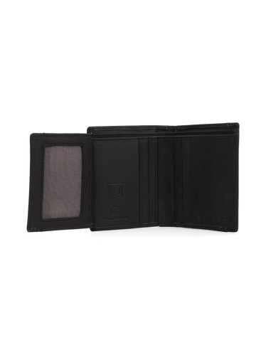 Cartera de piel cosido artesano color negro