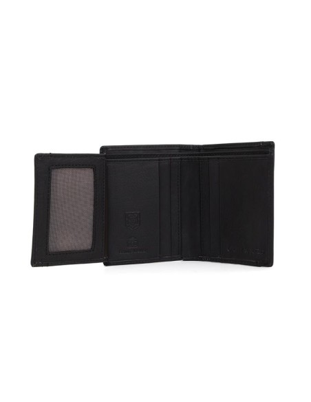 Cartera de piel cosido artesano color negro