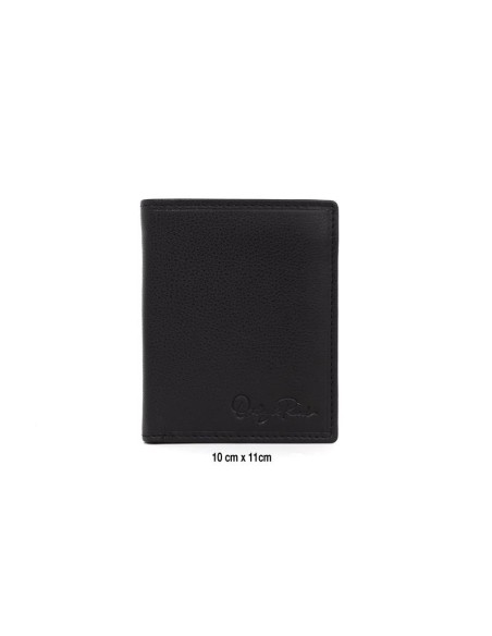 Cartera de piel cosido artesano color negro