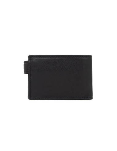 Cartera de piel cosido artesano color negro