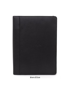 Portafolio Laptop de piel cosido artesano color negro 2