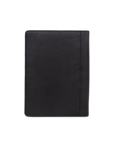 Portafolio Laptop de piel cosido artesano color negro
