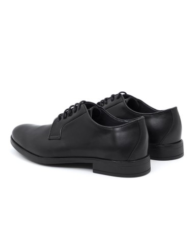 Black leather derby