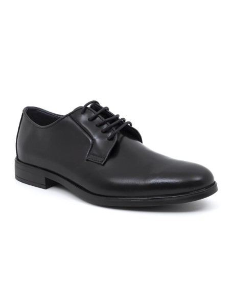 Black leather derby