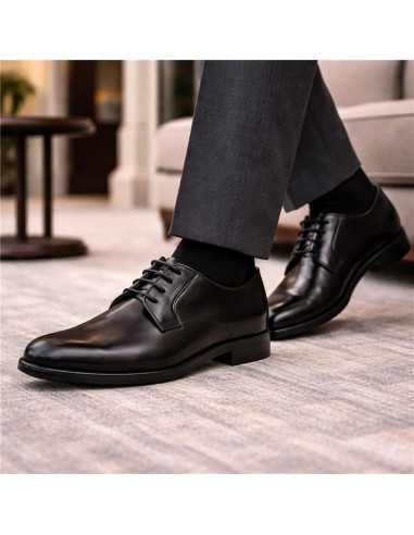 Black leather derby