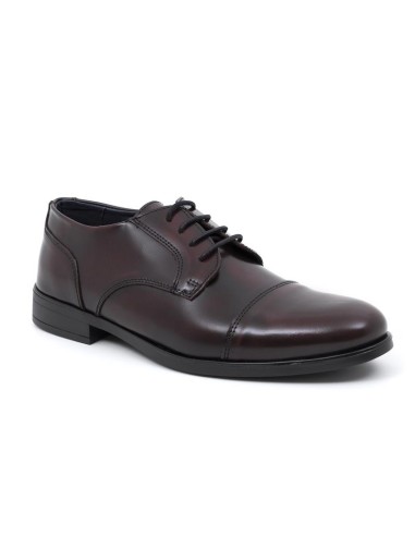 Derby de piel liso color burdeos