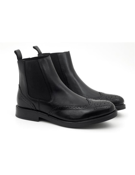 Black leather chelsea boots