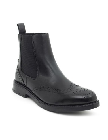 Black leather chelsea boots