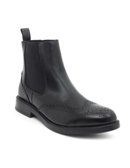 Black leather chelsea boots