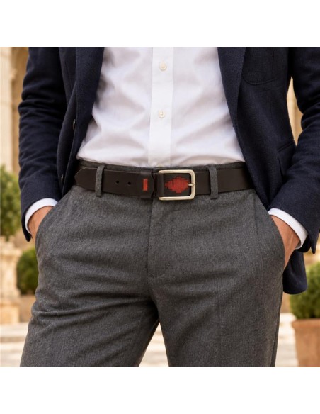 Ceinture de peau marron B-ARGANDA-MARRON