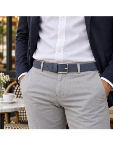 Blue nubuck belt