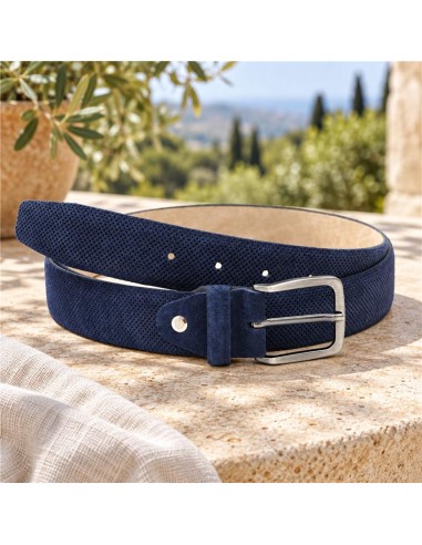 Ceinture suède bleu B-SEMIS-NAVY