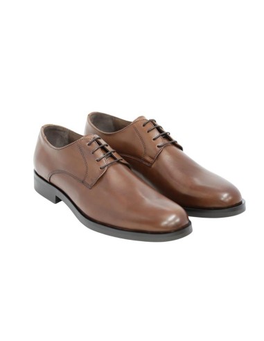 Derby de piel liso color cuero