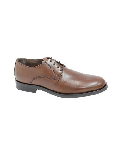 Derby de piel liso color cuero