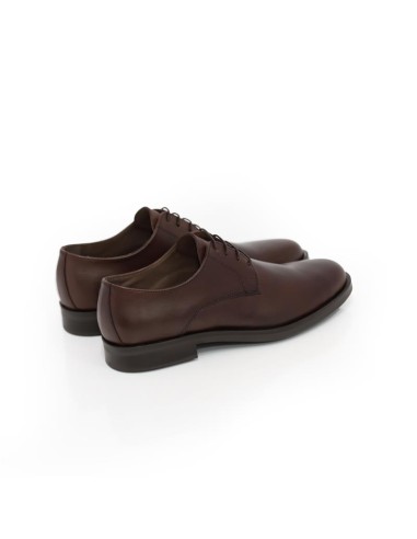 Derby de piel con costura color cuero