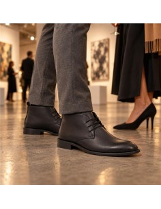 Black leather boot