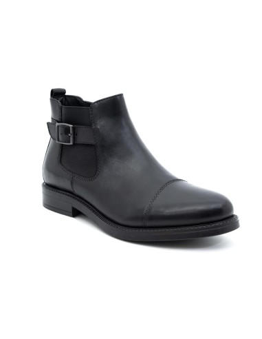 Botines Chelsea de piel con hebilla color negro