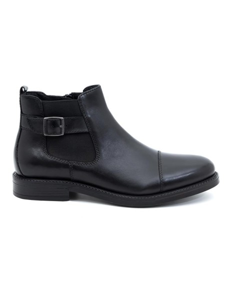 Black leather chelsea boots
